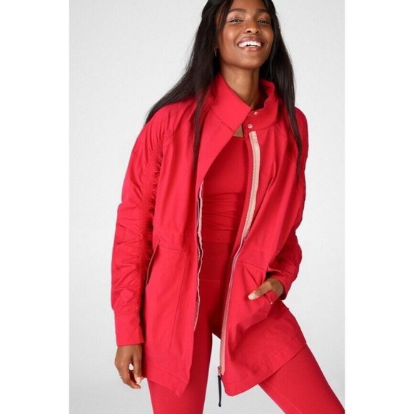 Fabletics Jackets & Blazers - Fabletics Giana Jacket II Red Persimmon Sandalwood Water Resistant Women’s XL